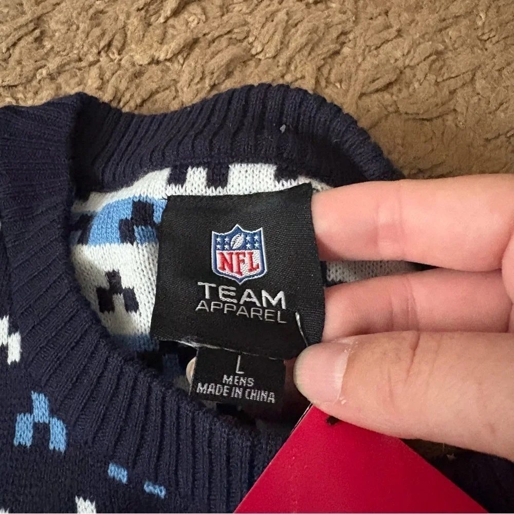 NFL FOCO Tennessee Titans Ugly Christmas Sweater NEW Large Blue Football XL